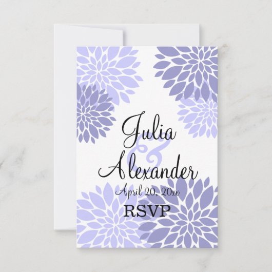 Elegant Lavender Floral Burst Wedding RSVP Einladung (Vorderseite)