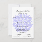 Elegant Lavender Floral Burst Wedding RSVP Einladung (Rückseite)