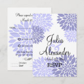 Elegant Lavender Floral Burst Wedding RSVP Einladung (Vorne/Hinten)