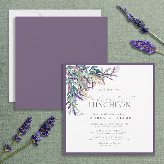 Elegant Lavender Floral Einladung