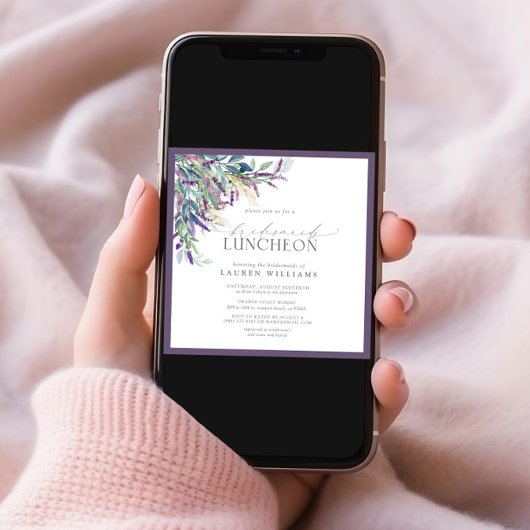 Elegant Lavender Floral Einladung