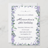 Elegant Lavender Floral Frame 48. Geburtstag Einladung (Vorderseite)