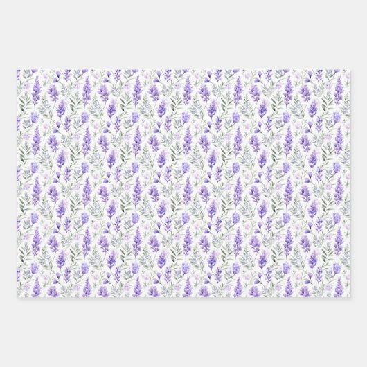 Elegant Lavender Floral Geschenkpapier Set (Vorderseite 2)