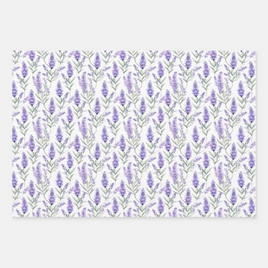 Elegant Lavender Floral Geschenkpapier Set (Vorderseite)