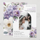 Elegant Lavender Floral Reception Only | Einladung (Vorne/Hinten)