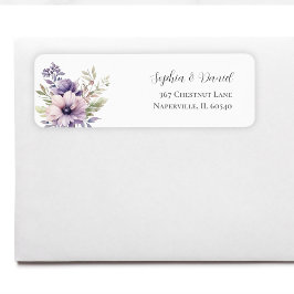 Elegant Lavender Floral Wedding Return Address