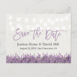 Elegant Lavender Floral Wedding Save the Date Ankündigungspostkarte