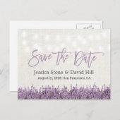 Elegant Lavender Floral Wedding Save the Date Ankündigungspostkarte (Vorne/Hinten)