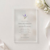 Elegant Lavender Flower Minimalist Wedding Acryleinladungen