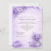 Elegant Lavender Flowers Birthday Party | Einladung (Vorderseite)