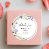 Elegant Lavender Greenary Wedding Vielen Dank Runder Aufkleber
