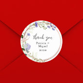 Elegant Lavender Greenary Wedding Vielen Dank Runder Aufkleber
