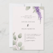 Elegant Lavender Greenery Eucalyptus Leaf Wedding Einladung (Vorderseite)