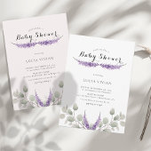 Elegant Lavender Greeny Eucalyptus Baby Shower Einladung