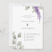 Elegant Lavender Greeny Eucalyptus Blätter Wedding Einladung (Vorderseite)