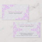 Elegant Lavender Lace White Damasks Visitenkarte (Vorne/Hinten)
