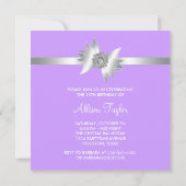 Elegant Lavender Lila 15. Geburtstagsparty Einladung (Rückseite)