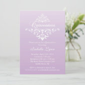 Elegant Lavender Lila Ombre Quinceañera Party Einladung (Stehend Vorderseite)