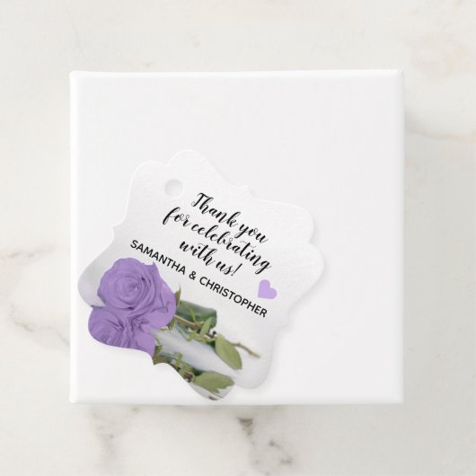 Elegant Lavender Lila Rose Hochzeit Vielen Dank Geschenkanhänger (Beispiel)