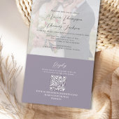 Elegant Lavender Lilac Calligraphy Foto All In One Einladung