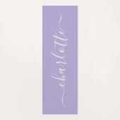 Elegant Lavender Lilac Script Name Personalisiert  Yogamatte (Vorderseite)