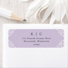 Elegant Lavender Lilac Wedding Rücksendeadresse