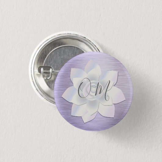Elegant Lavender Lotus OM Button (Vorne & Hinten)