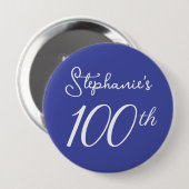 Elegant Lavender Monogram 100. Geburtstag Button (Vorne & Hinten)