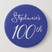 Elegant Lavender Monogram 100. Geburtstag Button (Vorderseite)