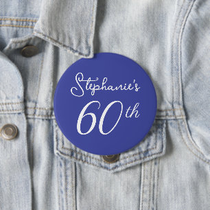 Elegant Lavender Monogram 60. Geburtstagsparty Button