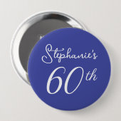 Elegant Lavender Monogram 60. Geburtstagsparty Button (Vorne & Hinten)