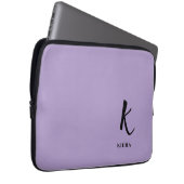Elegant Lavender Monogram Laptop Sleeve (Vorne Rechts)