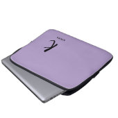 Elegant Lavender Monogram Laptop Sleeve (Vorne Knopf)