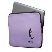 Elegant Lavender Monogram Laptop Sleeve (Vorderseite Links)
