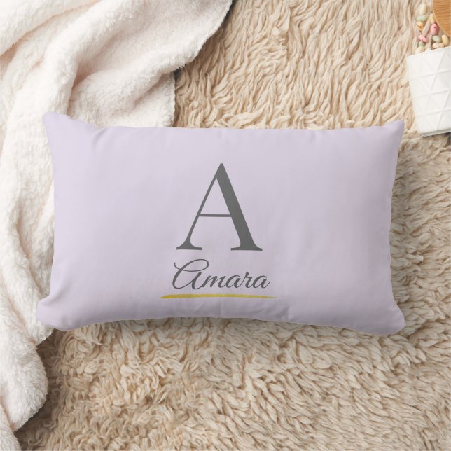 Elegant Lavender Monogram Lendenkissen (Decke)