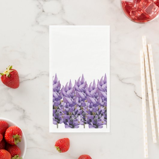 Elegant Lavender Monogram Serviette (Beispiel)