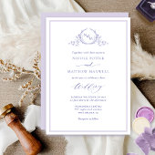 Elegant Lavender Monogram Wedding Einladung