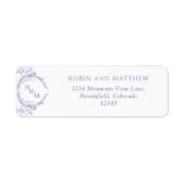 Elegant Lavender Monogram Wedding Rücksendeadresse (Vorne)