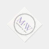 Elegant Lavender Monogram Wedding Serviette (Ecke)