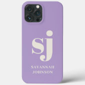Elegant-Lavender-Monogramm-Initialen Case-Mate iPhone Hülle (Rückseite)