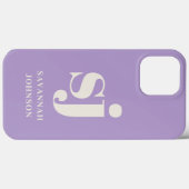 Elegant-Lavender-Monogramm-Initialen Case-Mate iPhone Hülle (Rückseite (Horizontal))