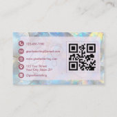 Elegant Lavender Opal QR Code Professional Visitenkarte (Rückseite)