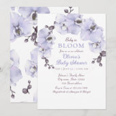 Elegant Lavender Orchid Baby Shower Einladung (Vorne/Hinten)