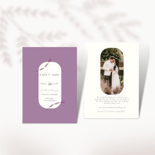 Elegant Lavender Plant Photo Wedding Save the Date Einladung