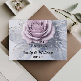 Elegant Lavender Rose Wedding Dankeschön Card
