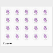 Elegant lavender roses customizable runder aufkleber (Blatt)