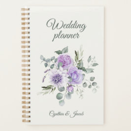Elegant Lavender Roses Eucalyptus Wedding Planner Planer