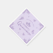Elegant Lavender Scribble Quinceanera Serviette (Ecke)