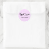 Elegant Lavender Script Danke Classic Round St Runder Aufkleber (Tasche)