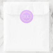 Elegant Lavender Script Professional Monogram Runder Aufkleber (Tasche)